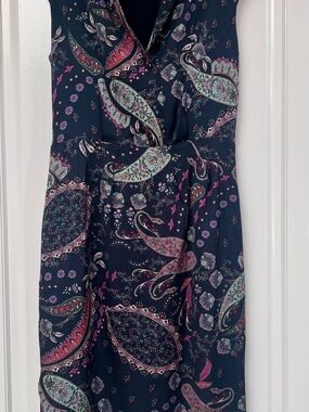Black and Pink Paisley Sleeveless Dress